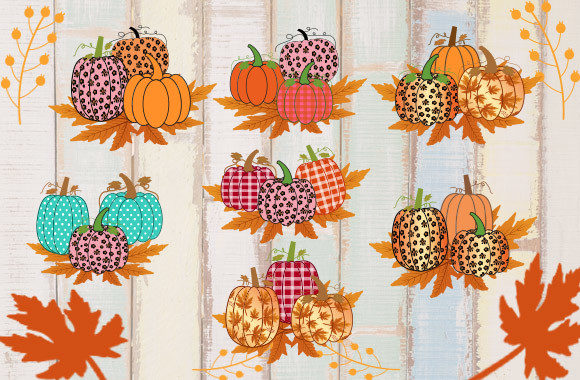 20 Pumpkin Design Bundle for Graphics and Crafts