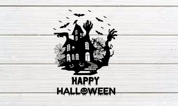 Halloween Ghost House Graphics for Crafts