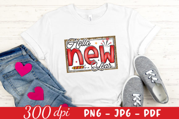 Hello New Year Graphic for Crafts and Marketing