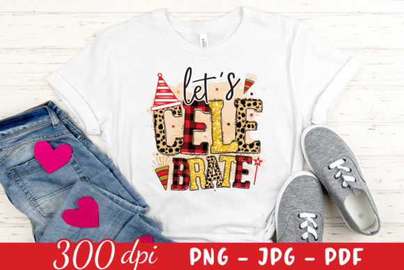 Let's Celebrate New Year Graphics for Crafts and Web Design
