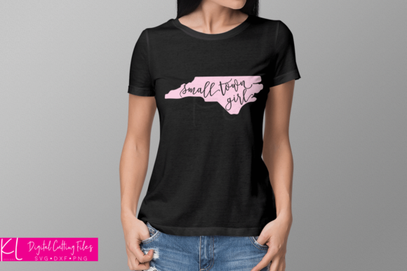 North Carolina Small Town Girl Graphic Design Asset