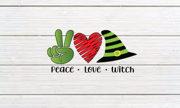 Peace Love Witch Graphics for Crafts and Halloween Creations